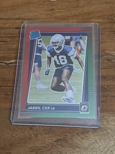 2021 Donruss Optic Red Green Prizm Jabril Cox #P-317  RC Dallas Cowboys - Picture 1 of 2