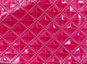 1/2" Diamond square fuchsia shiny faux leather vinyl for Upholstery, Headboards - Picture 1 of 1