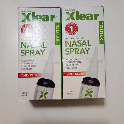 Носовой спрей Xlear Natural Saline с ксилитом 1,5 унции x2 срок годности 10/2027+ - Изображение 1 из 4
