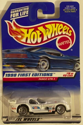 De colección Hot Wheels 1998 primeras ediciones Panoz GTR-1 blanco fundido a presión Foto 1 de 4