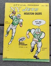 September 18 1966 AFL Program Houston Oilers at New York Jets Joe Namath