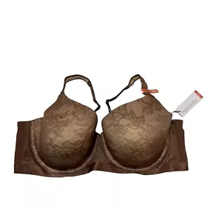 Ambrielle Bra 48DD Lightly Lined Full Coverage Underwire Nutmeg Spice Lace - Picture 1 of 5