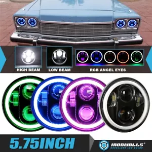 4X 5.75"inch LED Headlight RGB Angel Eyes Hi-Lo Beam for 1959-1975 Buick LeSabre - Bild 1 von 12