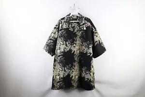 Vintage 90s FUBU Mens Size 3XL Spell Out Baggy Fit Abstract Flower Button Shirt - Picture 1 of 12