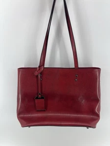 Bolso de mano de cuero rojo de gran tamaño Bolso de hombro Cartera Compartimentos múltiples con cremallera - Imagen 1 de 9