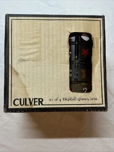 Juego de 4 vasos vintage Culver Holiday Christmas Popurrí Highball 12 oz 24 k con caja - Imagen 1 de 6