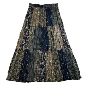 VTG XL Broomstick Maxi Skirt 90s Witchy Whimsigoth Dark Fairycore Patchwork - Picture 1 of 12