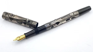 VINTAGE WATERMAN 452 1/2 FÜLLFEDERHALTER STERLINGSILBER HALBFLEXIBEL 14K FEIN NIB - Bild 1 von 15