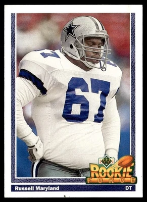 1991 Upper Deck Russell Maryland Rookie Dallas Cowboys #636 - Image 1 of 2