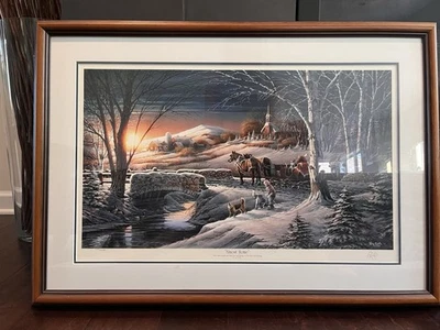 Impresión firmada por artista Terry Redlin 'Almost Home' 19583/29500 enmarcada y mate Foto 1 de 4