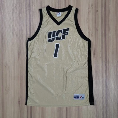 UCF KNIGHTS Vintage Gold 90s Men's Basketball JERSEY #1 Rare Medium/Large - Image 1 of 4