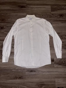 Eton Shirt Mens 17 43 White Pinpoint Contemporary Fit Dress Long Sleeve Spread - Picture 1 of 7