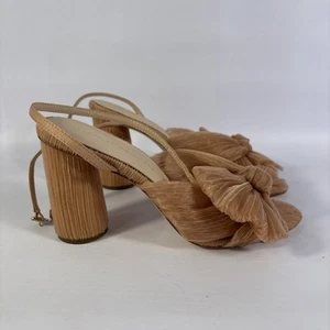 Loeffler Randall Camellia Beauty Pleated Bow Womens Size 6.5B Heeled Shoes NEW - Picture 1 of 13