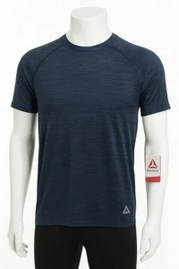 Camisa de entrenamiento Reebok pequeña nueva con etiquetas - malla azul marino, absorbe la humedad - Imagen 1 de 4