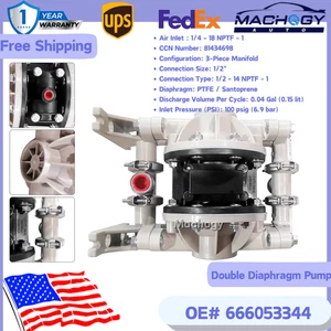 For Ingersoll rand Pneumatic Poly PTFE Double Diaphragm Pump 666053-344 US New - Picture 1 of 11