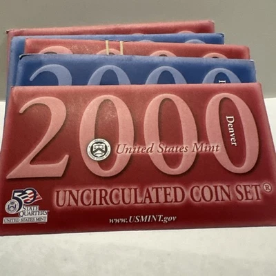 3 2000 P & D US Mint Sets - Complete - 20 Coins each- With COA - Image 1 of 4
