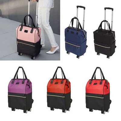 2Pcs Rolling Travel Bag Set Large Capacity Luggage Duffel Tote for Business Trip - Image 1 of 4