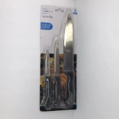 Juego de cuchillos de cocina Mainstays de 3 piezas para emparejamiento utilitario y cuchillo de chef Foto 1 de 4