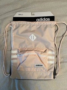 adidas Classic 3S WONDER MAUVE PINK/WEISS Sack/Kordelzug Rucksack - Neu mit Etikett - Bild 1 von 3