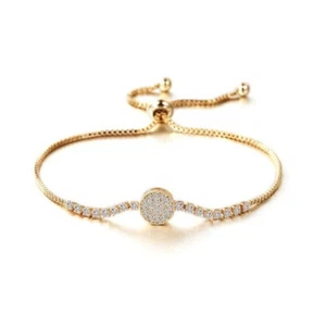 Round Cut VVS1/D Diamond Women's Tennis Bracelet 14k Yellow Gold Finish 7 Inches - Picture 1 of 5
