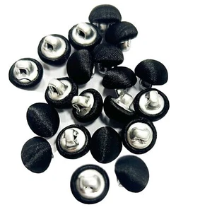 20 Pack Tuxedo Buttons Smooth Satin Covered Metal Shank Buttons for Vintage S... - Picture 1 of 4