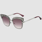 $231 Jimmy Choo ROSY/S 5RLFW Women Silver Cat Eye Gradient Sunglasses 51/20/140