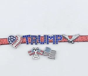 A Trump 8mm Leather charm bracelet with charms - Picture 1 of 5