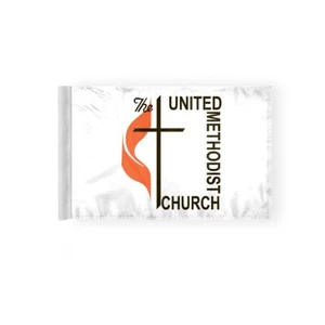 Bandera religiosa de motocicleta de iglesia metodista de 6"x9" para poste de montaje de 3/8 de 2 lados - Imagen 1 de 1