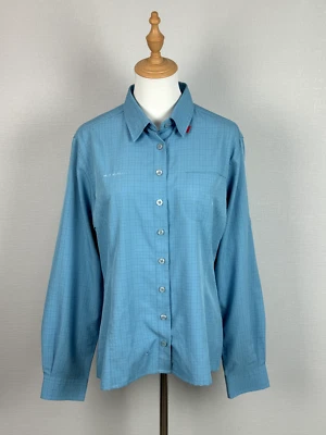 Mammut 女式纽扣长袖户外衬衫 L 码蓝色 — 第 1/4 张图片