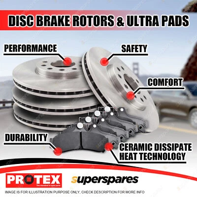 Front + Rear Disc Brake Rotors Brake Pads for Mitsubishi Magna TF - TJ TL TW - image 1 of 2