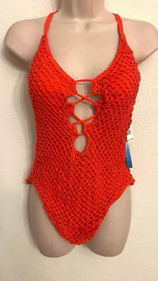 Traje de baño de una pieza de lana naranja Lucky Brand LK82D01 talla M $118 #60 Foto 1 de 4