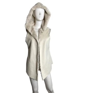 DYLAN LOS ANGELES WOMEN'S HOODED FAUX SUEDE AND FUR VEST SZ M - Picture 1 of 5