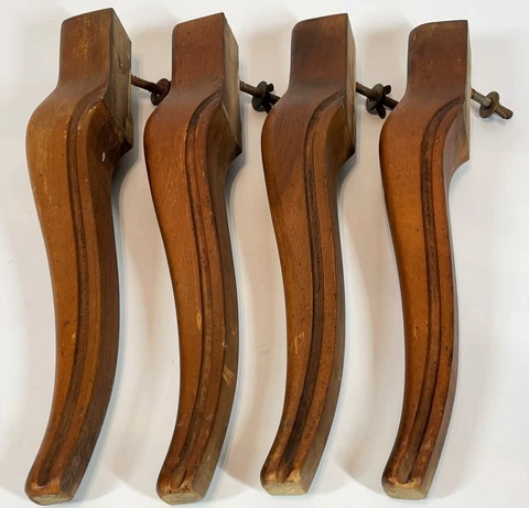 Vintage Handmade 14" Maple Retro Queen Anne ? Replacement Project Table Legs Set Cover