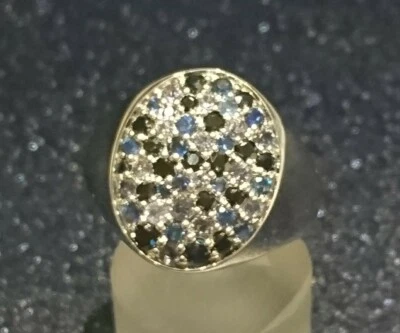 Multi Designer Ring von Kerstin Michaelsen GR. 57 / Ø18,1mm 925/- Silber rhod. - Bild 1 von 4