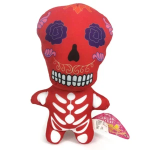 Kellytoy Zuckerhut Tag der Toten Skelett Plüsch rot Halloween Stofftier 12 Zoll - Bild 1 von 12