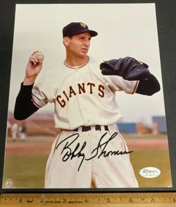 COLOR 8X10 PHOTO SIGNED BY BOBBY THOMSON GIANTS WITH JSA/COA STICKER (MS) 92221 - Picture 1 of 3