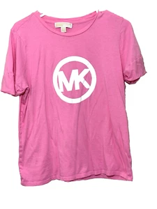 Michael Kors T-Shirt Oberteil Damen Large Rosa Einfarbig Baumwolle Kurzarm Rundhals - Bild 1 von 3