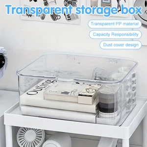 Transparent Storage Box Large Capacity Handheld Desktop Organizer Box Portable - Picture 1 of 18