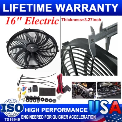 Interruptor de relé termostato de alta potencia ventilador de refrigeración radiador eléctrico de 16" 3500 CFM nuevo Foto 1 de 4