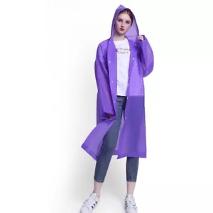 Disposable Adult Portable Raincoat with Hood Adult Kid Clear Survival PURPLE - Picture 1 of 1