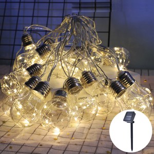 LED Solar Lichterkette Kugeln Innen Außen Glühbirne Beleuchtung Garten Licht
