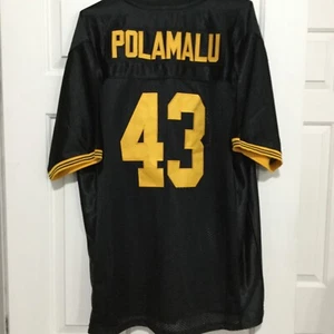 Troy Polamalu # 43 / (L) / schwarz mit gold aufgenähten Buchstaben & Zahlen / NEU! - Bild 1 von 6