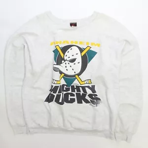 Felpa girocollo vintage Anaheim Mighty Ducks taglia XL 1993 anni 90 NHL - Foto 1 di 12