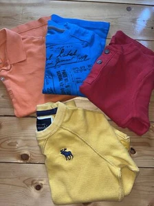 Abercrombie Lands End Boys Thermal Long Sleeve Tee Polo Shirt Lot Of 4 - Picture 1 of 14