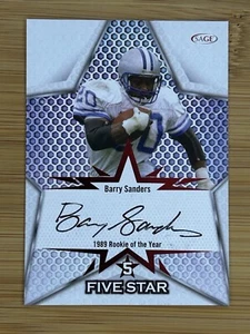 2024 Sage Barry Sanders FSA-2 Five Star Red On Card Auto - LIONS HOF LEGEND RB - Picture 1 of 2