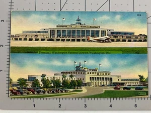 Washington National Airport Terminal, Washington, D.C. Linen Postcard, Stamp - Picture 1 of 2