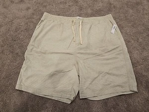 Mens Old Navy Drawstring Cotton Shorts Tan/Gray Stripes Size XXL - Picture 1 of 6