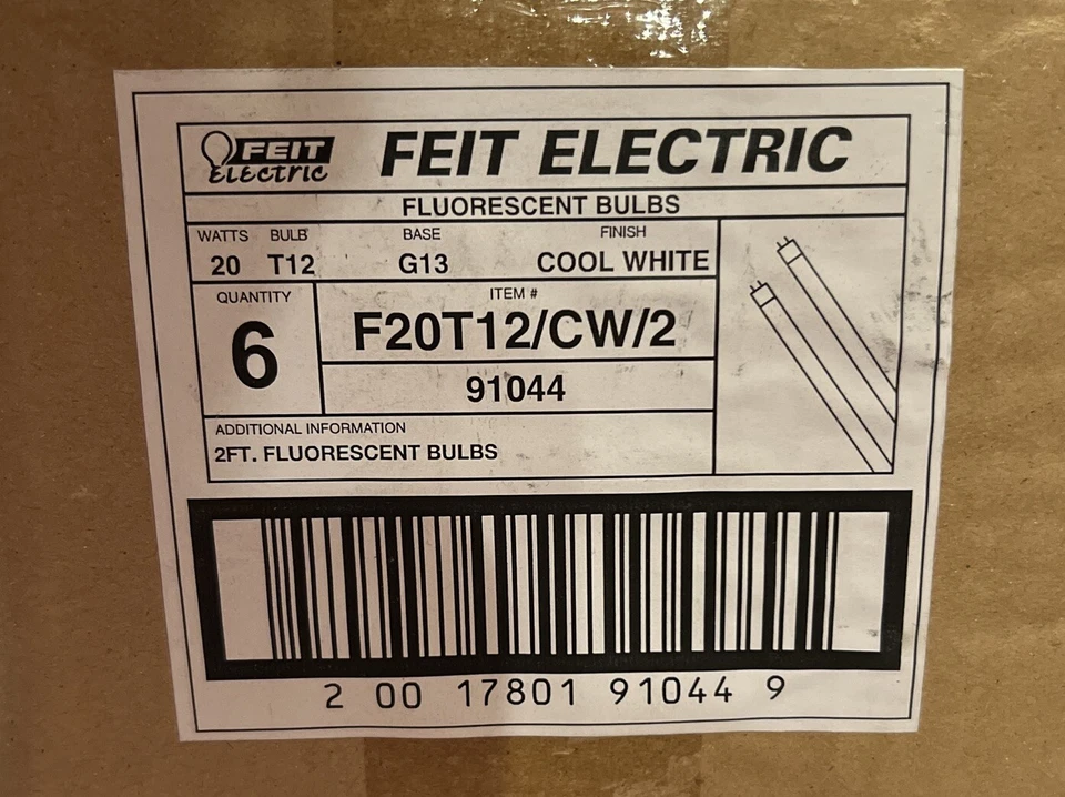 5 - 2-Packs Fluorescent Light Bulbs 24", 91044, F20 T12, 20 Watts, Cool White - Image 1 of 4