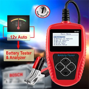 12V LCD Auto Battery Tester Analyzer Tool Car Flooded GEL AGM EFB 100-2000 CCA - Picture 1 of 11