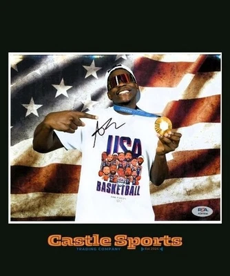 Anthony Edwards US OLYMPICS SIGNED COLOR PHOTO 8x10 AUTO PSA COA Timberwolves - Image 1 of 3